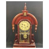 (F) Vintage Mantel Clock 24.5" With Key and