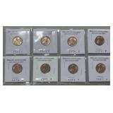 (SC) Eight Brilliant Uncirculated Lincoln Pennies