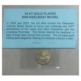 (SC) 24 Karat Gold Plated, 2005 Keelboat Nickel