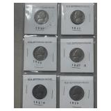 (SC) Six Old Jefferson Nickels
