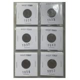 (SC) Six Wheat Pennies As Pictured