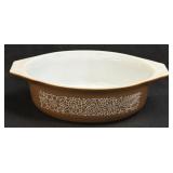 (B) Vintage Brown Pyrex Woodland Casserole Baking
