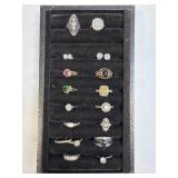 (SC) 15 Rings and 2 Pair Earrings-Most Are
