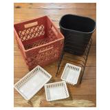 (G) Plastic Crate, Desk and Drawers Organizers