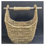 (F) Thirty-One Woven Wicker Basket Small Magazine