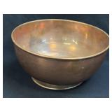 (D) Vintage Copper Pedestal Serving Bowl 8.75"