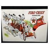 (B) Texaco Fire Chief Gasoline Sign 12" x 17"