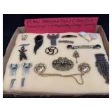 (A) 17 PCs Dress/Fur Clips &C-Clasp Pins-Collar