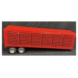(C) Vintage ERTL Red Toy Bull Cattle Hauler