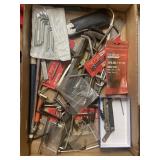Tray Lot Of Assorted Tools Including Hex Key Set,