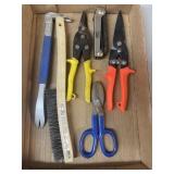 Tray Lot Of Assorted Tools Including Straight Cut