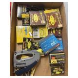 Tray Lot Of Assorted Staples For Staple Gun In