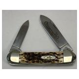 (SC) W.R. Case & Sons Cutlery Co. Canoe Amber IOB