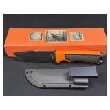 (SC) New Marbles Fixed Blade Orange Black With