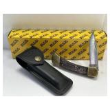 (SC) Buck Knife with Leather Sheath IOB