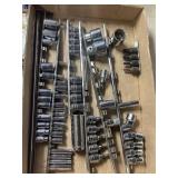 Tray Lot Of Assorted Sockets W/ Holders & More