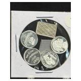 (SC) 5 Silver Ingots Weighing 1 Gram Each .999