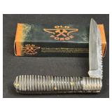 (SC) Old Forge Barlow Grooved Handle Damascus