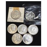 (SC) Seven 1964 Silver Half Dollars 90% Silver