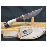 (SC) 6ï¿½ Damascus Style Fixed Blade Knife With