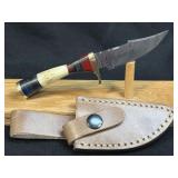 (SC) 6ï¿½ Damascus Style Fixed Blade Knife With