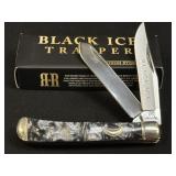 (SC) Rough Ryder Black Ice Trapper 2 Blade Pocket
