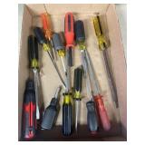 Tray Lot Of Assorted Screwdrivers