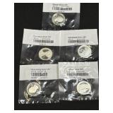 (SC) 5 Different Silver Territorial Quarters 90%
