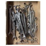 Tray Lot Of Assorted Combination Wrenches