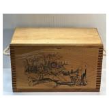(E) Large Wooden Ammo Box Rabbit Joint with Rope