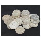 (SC) One Roll Franklin Half Dollars 90% Silver