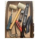 Tray Lot Of Assorted Tools Including Rubber