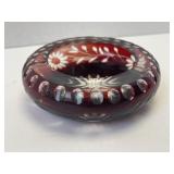 (B) Vintage Ruby Red Ashtray 5ï¿½