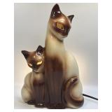 (C) Vintage Howard Kron Siamese Cat TV Lamp MCM