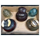 (D) Assorted Glass and Porcelain Insulators As
