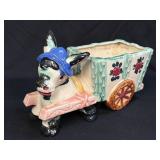 (D) Vintage Multicolor Ceramic Donkey Pulling