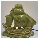 (C) VINTAGE MID CENTURY CERAMIC SAILING SHIP TV