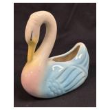 (D) Vintage Shawnee Swan Planter Vase Pastel