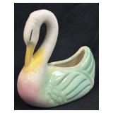 (D) Vintage Shawnee Swan Planter Vase Pastel