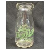 (B) Early 1/2 Pint Milk Bottle, Klondike Farm