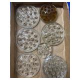 (D) 7 Assorted Glass Flower Frogs As Pictured