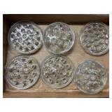 (B) 6 Assorted Glass Flower Frogs