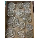 (D) 13 Assorted Glass Flower Frogs As Pictured