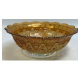 (C) Imperial Diamond Lace Marigold Carnival Glass