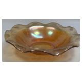 (C) Vintage Marigold Carnival Glass Bowl 9.5ï¿½