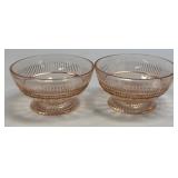 (C) HOCKING GLASS CO. CORONATION PINK FOOTED