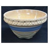 (B) Antique Yellow Ware Pink And Blue Stripe