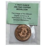 (SC) 1 Troy Ounce .999 Fine Copper Medallion With