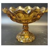 (B) Vintage LE SMITH Glass Moon & Stars Pedestal