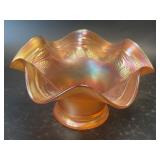 (B) Vintage Marigold Carnival Glass Bowl Berries